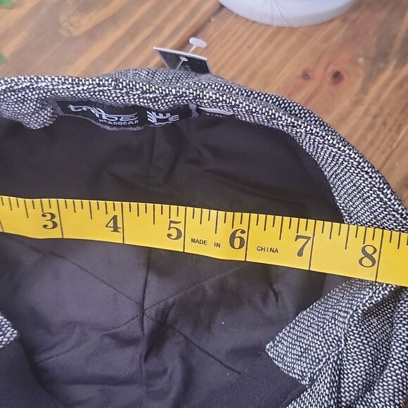 Tribe. Stash Cap. Black and White Tweed Newsboy Cap. Size S/M. NWT - Picture 8 of 12